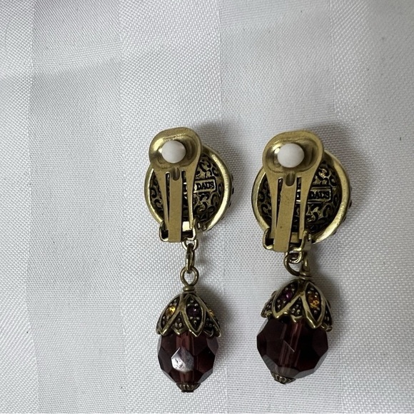 Heidi Daus Champagne Amethyst & Gold Double Necklace & Clip On Earrings Set - Picture 14 of 17